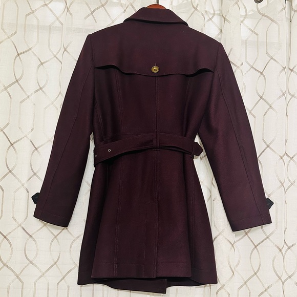 Burberry Daylesmoore Wool Women's Coat Dark Elderberry Size 14 US - Picture 4 of 9